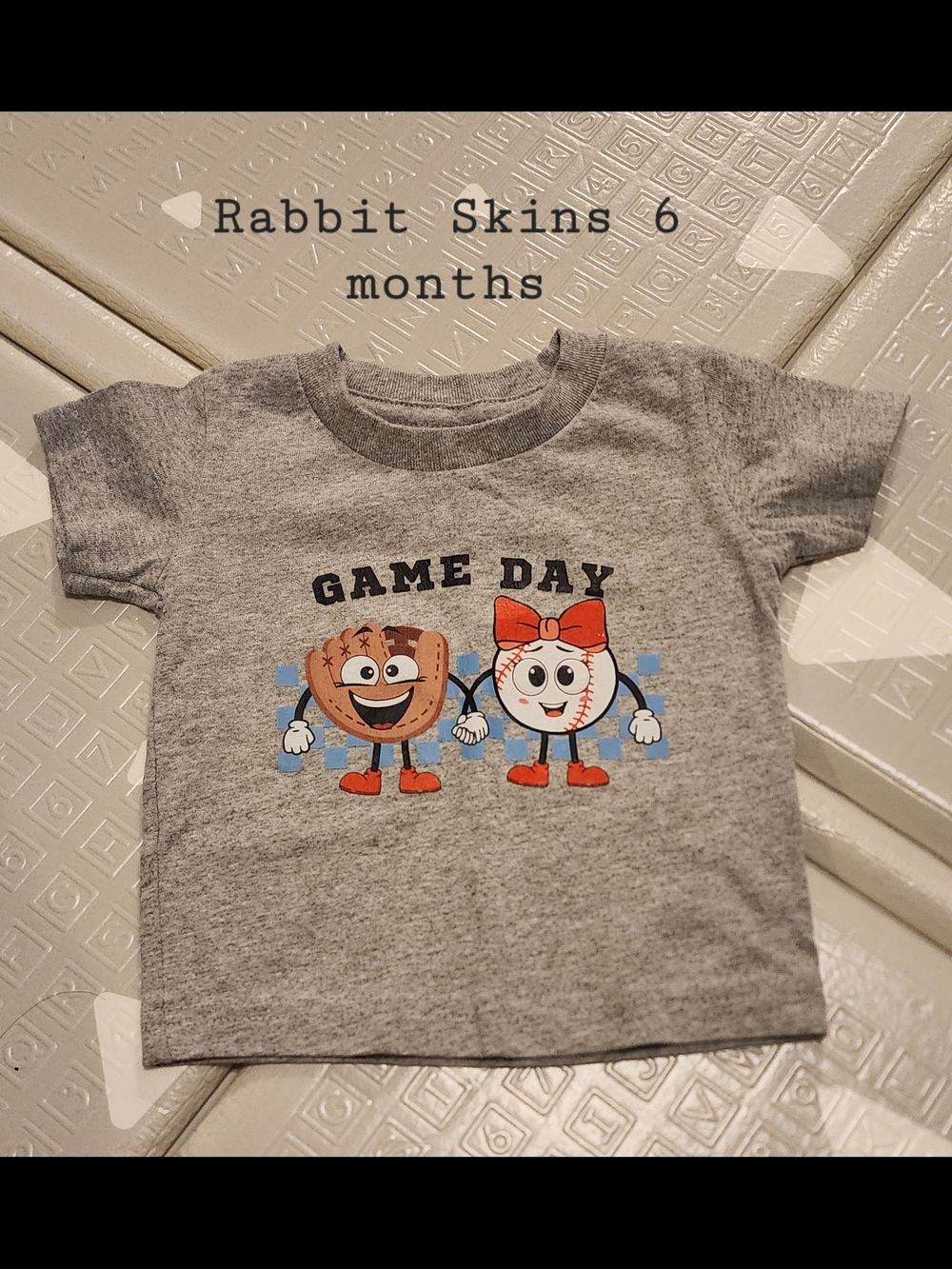 Rabbit Skins Gray "Game Day" Graphic Tee